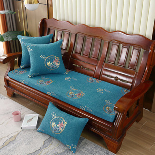 加厚海绵坐垫单人三人中式连体，红木实木沙发垫，可拆洗防滑春秋座垫