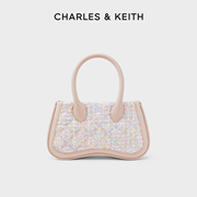 charles&keith春夏女包，ck2-30270808绗缝菱格手提单，肩斜挎包女包