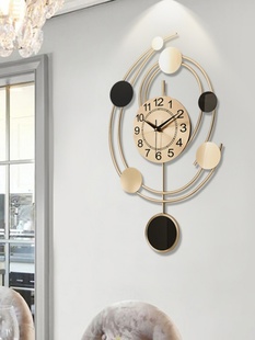 现代简约客厅钟表时尚艺术挂表轻奢家用装饰时钟静音扫秒石英钟