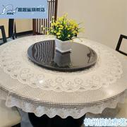 中式圆桌布布艺北欧田园简约小转盘台布，圆形蕾丝家用圆桌布桌垫布