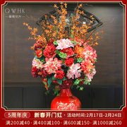 新中式仿真花客厅花瓶插花桌面茶几花艺摆设，酒店餐桌装饰假花摆件