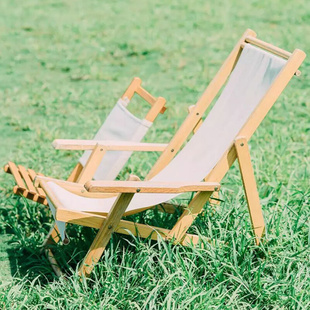 实木沙滩椅榉木躺椅折叠椅帆布椅午休椅户外便携椅陪护椅逍遥椅