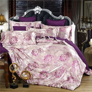 四件套天丝欧式提花床上用网红款床单4件套1.8床双人金色三件