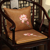 新中式凉席椅垫夏红木(夏红木，)沙发藤席坐垫夏季刺绣，实木家具凉垫餐椅座垫