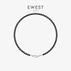 ewest艺未黑色玛瑙项链女简约设计感锁骨链高级感串珠毛衣链饰品