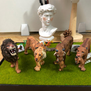 仿真非洲野生动物模型狮子玩具大号公狮母狮实心塑胶儿童认知礼物