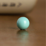 远廷原矿绿松石散珠8.8mm单颗8号高瓷蓝绿，干净单珠圆珠配饰配珠