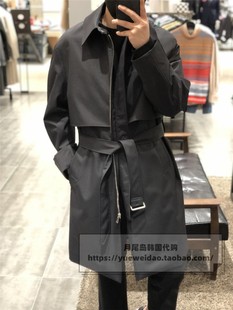 37折直邮liberclassy韩国男士，春秋宽松拉链，纯色风衣外套i508f
