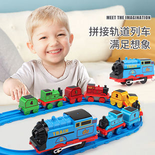 仿真电动小火车轨道套装，玩具儿童男孩汽车合金，6模型4宝宝2益智3岁