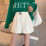 秋冬季毛呢阔腿裤子，女装2023小个子，高腰a字外穿短裤裙裤