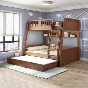 上下铺双层床高低床成人，小户型儿童子母床，实木两层大人多功能组合