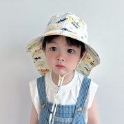 儿童防晒帽宝宝帽子夏季女童，遮阳帽户外防紫外线男童太阳帽渔夫帽
