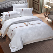 宾馆酒店床上用品全棉三四件套，纯白色被套床单纯棉五星级套件