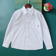 男童白衬衫长袖口袋黑标款中大童小学生校服蓝色衬衣加绒表演出服
