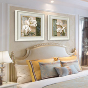 网红简欧现代装饰画卧室床头壁画欧式客厅挂画美式复古花卉画有框