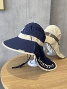 韩版儿童披肩帽夏季网眼男女童，大檐遮阳沙滩，防晒帽宝宝户外渔夫帽