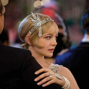 了不起的盖茨比同款发箍1920珍珠流苏水钻发带舞台，饰结婚发饰婚饰