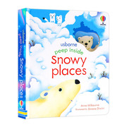 Usborne 偷偷看里面系列Peep Inside Snowy places 英文原版绘本 儿童英语启蒙 纸板洞洞书翻翻书 亲子早教益智读物
