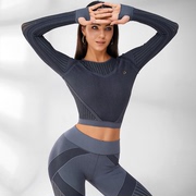 ZASUWA紧身透气网洞瑜伽服套装高级感长袖速干性感健身服女套装