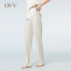 OVV春夏女装压花设计通勤肌理感舒适凉爽直筒休闲长裤
