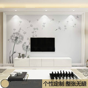 3d蒲公英电视背景墙壁纸简约现代客厅卧室壁画5D大气欧式暖色墙纸
