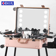 obox化妆箱专业跟妆师带灯镜子，拉杆箱子化妆师专用跟妆箱2024