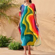 2024年马尔代夫三亚度假风连衣裙女夏显瘦高个子海边沙滩长裙
