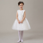 韩版儿童礼服女公主，裙女童装连衣裙春夏款钢琴，演出服生日花童婚纱