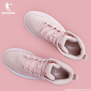 中国乔丹运动鞋女2024春季女鞋粉色空军一号休闲鞋高帮板鞋