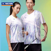 2024victor胜利羽毛球服速干T恤短袖男女专业比赛运动服40010