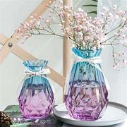 两个装花瓶北欧欧式摆件客厅透明玻璃简约水养插花干花器鲜花