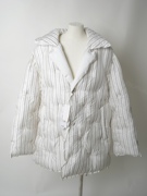 国内 Maison Margiela 白色条纹双排扣棉衣外套 21SS