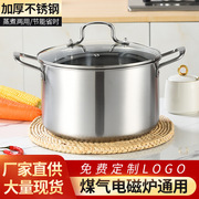 不锈钢汤锅欧式家用大容量加厚平底汤锅电磁炉汤蒸锅(汤蒸锅)