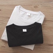 (买一送一)260g日本重磅纯棉厚实短袖纯白色圆领男女t恤打底衫