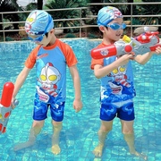 男童泳衣奥特曼泳衣裤三件套宝宝夏季洋气小男孩卡通泳衣套装
