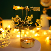 走马灯旋转木马烛台座，香薰小圆蜡烛托台座，摆件圣诞节装饰浪漫氛围