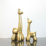 北欧现代轻奢电镀金色陶瓷气球长颈鹿家居样板间儿童房装饰品摆件