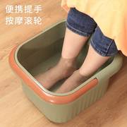 英派手提式泡脚桶过小腿塑料泡脚盆，养生洗脚桶加高加厚(高加厚)足浴桶家用