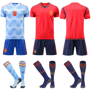 2022世界杯西班牙球衣佩德里加维国家队主客场队服成人儿童足球服