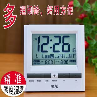 电子时钟闹钟万年历(万年历，)带农历日历显示器温度，学生用夜光桌面台式钟表