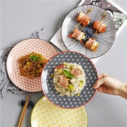 日式圆盘陶瓷餐具好看的碟子菜盘创意家用圆盘西餐牛排盘子