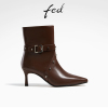 fed高跟短靴冬季靴子真皮瘦瘦靴尖头时装靴女款R1102-ZFA335