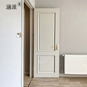 法式奶油白色实木烤漆门，房间室内卧室，门套装环保烤漆家用原木门