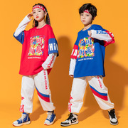hiphop男童街舞套装女童嘻哈，演出服中小学生运动会开幕式团体班服