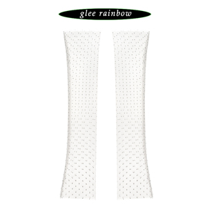 GLEE RAINBOW 透视网纱浅灰植绒波点假袖子 造型袖套