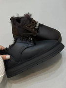 欧货羊皮毛一体雪地靴23冬季羊毛低帮面包鞋真皮女鞋保暖短靴