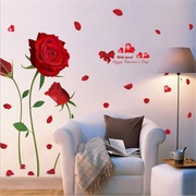 温馨浪漫玫瑰花墙贴纸婚房卧室，墙面床头客厅，背景墙纸自粘装饰贴画
