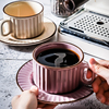 复古杯子家用下午茶具拿铁拉花杯专用陶瓷咖啡杯碟套装高颜值水杯