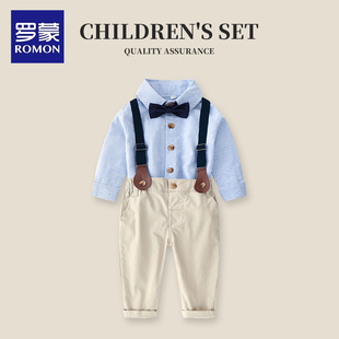 罗蒙男童周岁礼服主持人钢琴演出服儿童西装套装男孩花童宝宝西服