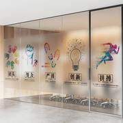 办公室玻璃贴膜会议室创意简约隔断门，玻璃贴纸商场，装饰励志磨砂贴
